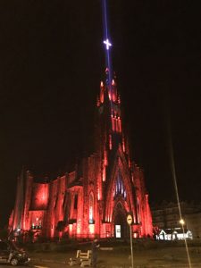 teste para inauguração da nova iluminação da catedral de pedra de canela