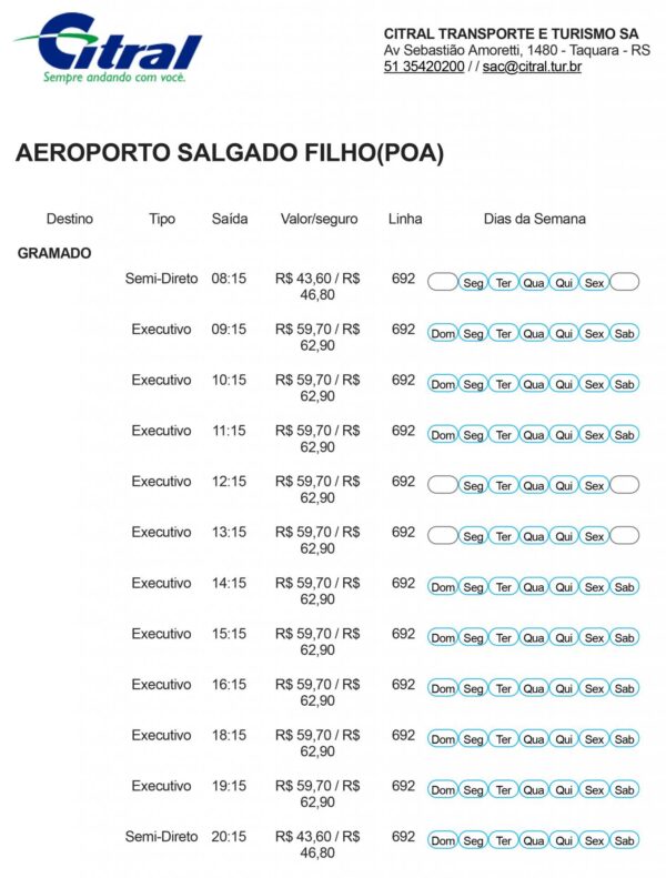 Horários de ônibus do Aeroporto de Porto Alegre a Gramado Gramado Blog Horários de ônibus do Aeroporto de Porto Alegre a Gramado Gramado Blog