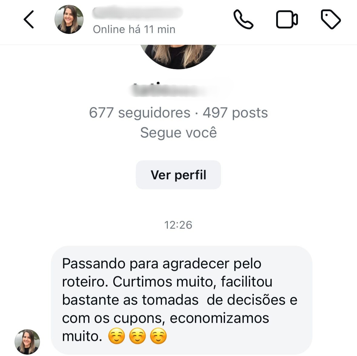 Depoimento sobre facilitar a viagem