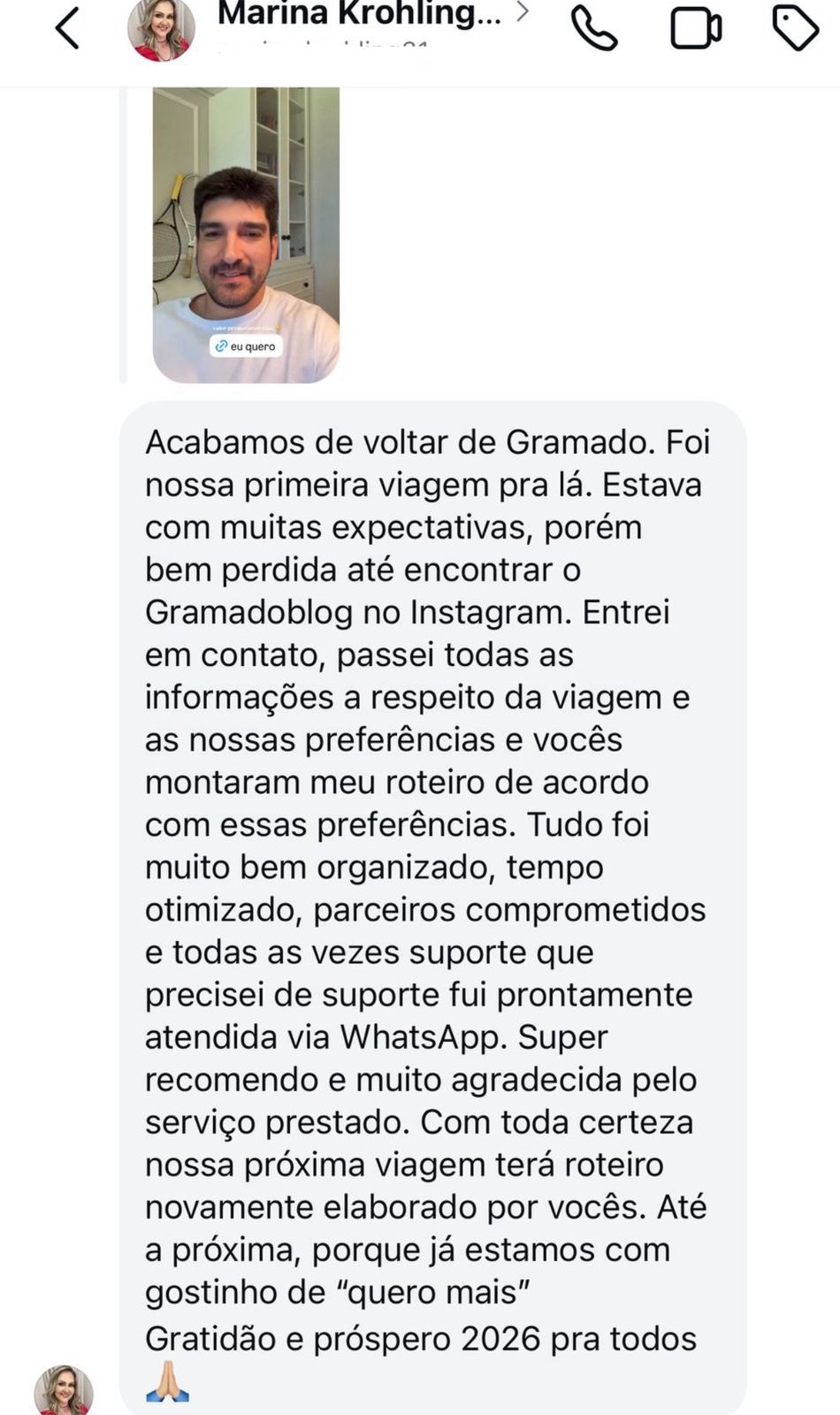 DEPOIMENTO ROTEIRO PERSONALIZADO